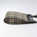 BURBERRY Nova Check Shoulder Bag Canvas Beige Silver Auth bs27133-3
