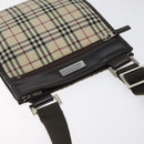 BURBERRY Nova Check Shoulder Bag Canvas Beige Silver Auth bs27133-6