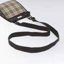BURBERRY Nova Check Shoulder Bag Canvas Beige Silver Auth bs27133-7