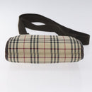 BURBERRY Nova Check Shoulder Bag Canvas Beige Silver Auth bs27133-5