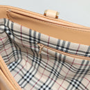 BURBERRY Tote Bag Leather Beige Gold Auth bs27137-19