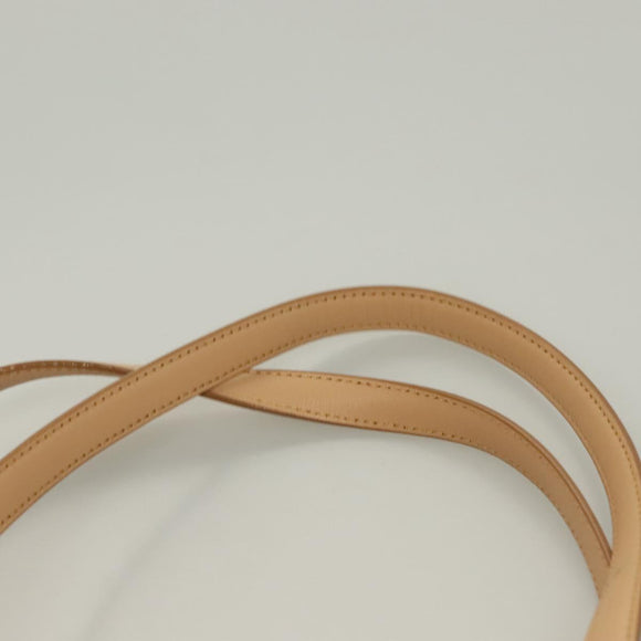 BURBERRY Tote Bag Leather Beige Gold Auth bs27137