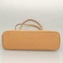 BURBERRY Tote Bag Leather Beige Gold Auth bs27137-9