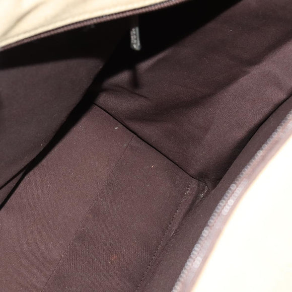 BURBERRY Blue Label Tote Bag Canvas 2way Beige Silver Auth bs27138