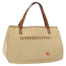 BURBERRY Blue Label Tote Bag Canvas Beige Silver Auth bs27139-1