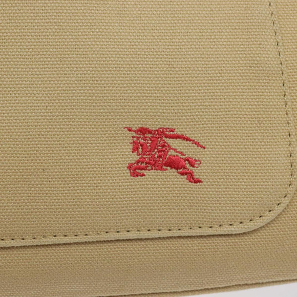 BURBERRY Blue Label Tote Bag Canvas Beige Silver Auth bs27139