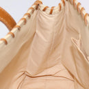 BURBERRY Blue Label Tote Bag Canvas Beige Silver Auth bs27139-19