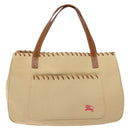 BURBERRY Blue Label Tote Bag Canvas Beige Silver Auth bs27139-13