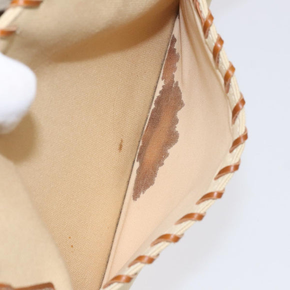 BURBERRY Blue Label Tote Bag Canvas Beige Silver Auth bs27139