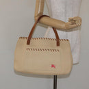 BURBERRY Blue Label Tote Bag Canvas Beige Silver Auth bs27139-21