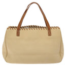 BURBERRY Blue Label Tote Bag Canvas Beige Silver Auth bs27139-2