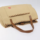 BURBERRY Blue Label Tote Bag Canvas Beige Silver Auth bs27139-6