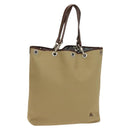 BURBERRY Blue Label Tote Bag Canvas Beige Silver Auth bs27140-1
