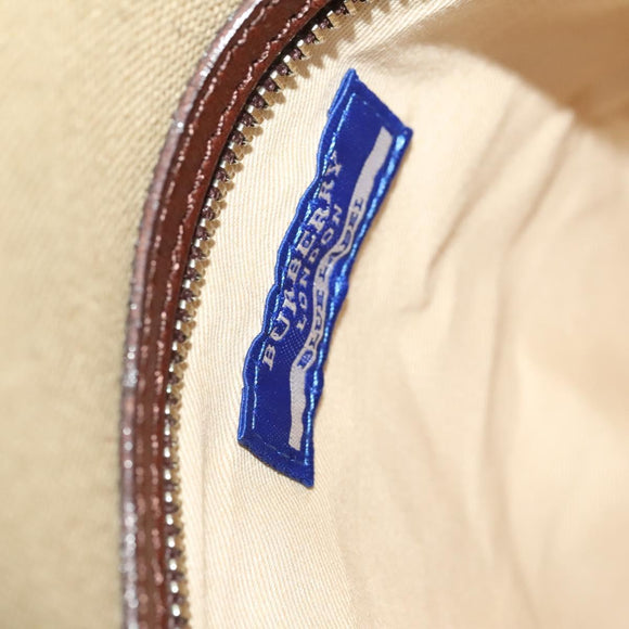 BURBERRY Blue Label Tote Bag Canvas Beige Silver Auth bs27140