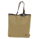 BURBERRY Blue Label Tote Bag Canvas Beige Silver Auth bs27140-2