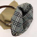 BURBERRY Blue Label Tote Bag Canvas Beige Silver Auth bs27140-21