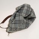 BURBERRY Blue Label Tote Bag Canvas Beige Silver Auth bs27140-22