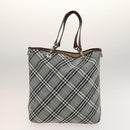 BURBERRY Blue Label Tote Bag Canvas Beige Silver Auth bs27140-23