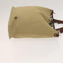 BURBERRY Blue Label Tote Bag Canvas Beige Silver Auth bs27140-4