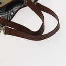 BURBERRY Blue Label Tote Bag Canvas Beige Silver Auth bs27140-7