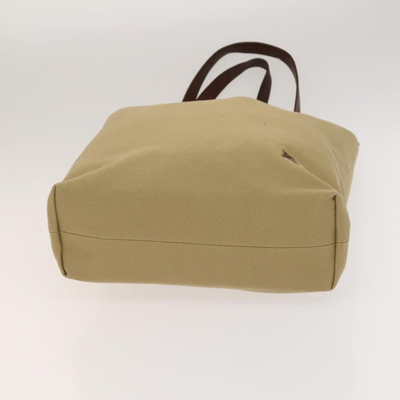 BURBERRY Blue Label Tote Bag Canvas Beige Silver Auth bs27140