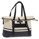 BURBERRY Black Label Shoulder Bag Canvas White Silver Auth bs27141-1