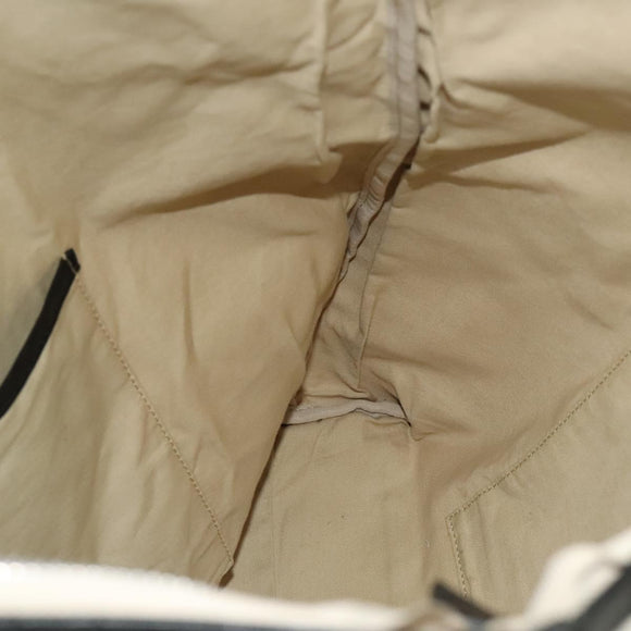 BURBERRY Black Label Shoulder Bag Canvas White Silver Auth bs27141