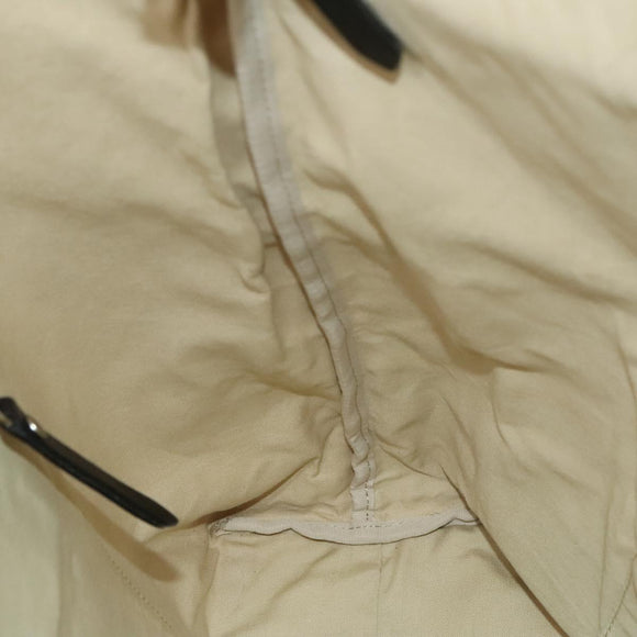 BURBERRY Black Label Shoulder Bag Canvas White Silver Auth bs27141