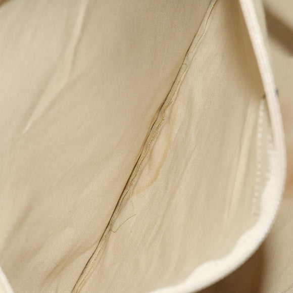 BURBERRY Black Label Shoulder Bag Canvas White Silver Auth bs27141