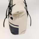 BURBERRY Black Label Shoulder Bag Canvas White Silver Auth bs27141-3