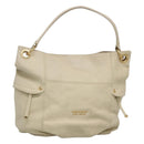 BURBERRY Blue Label Shoulder Bag Leather White Gold Auth bs27142-1