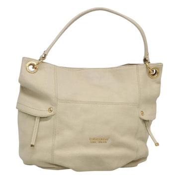 BURBERRY Blue Label Shoulder Bag Leather White Gold Auth bs27142