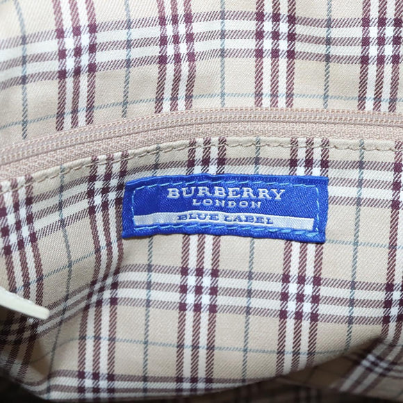 BURBERRY Blue Label Shoulder Bag Leather White Gold Auth bs27142