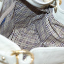 BURBERRY Blue Label Shoulder Bag Leather White Gold Auth bs27142-17