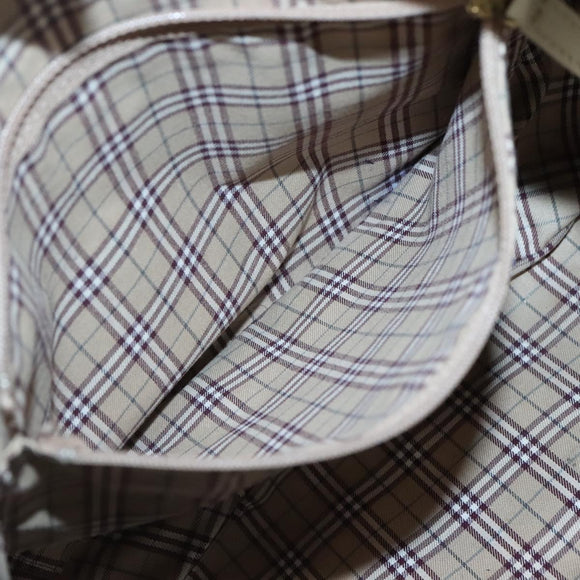 BURBERRY Blue Label Shoulder Bag Leather White Gold Auth bs27142