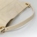 BURBERRY Blue Label Shoulder Bag Leather White Gold Auth bs27142-7