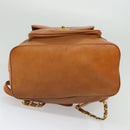 CHANEL Matelasse Backpack Canvas Leather Brown Gold CC Auth bs27149-10