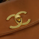 CHANEL Matelasse Backpack Canvas Leather Brown Gold CC Auth bs27149-15