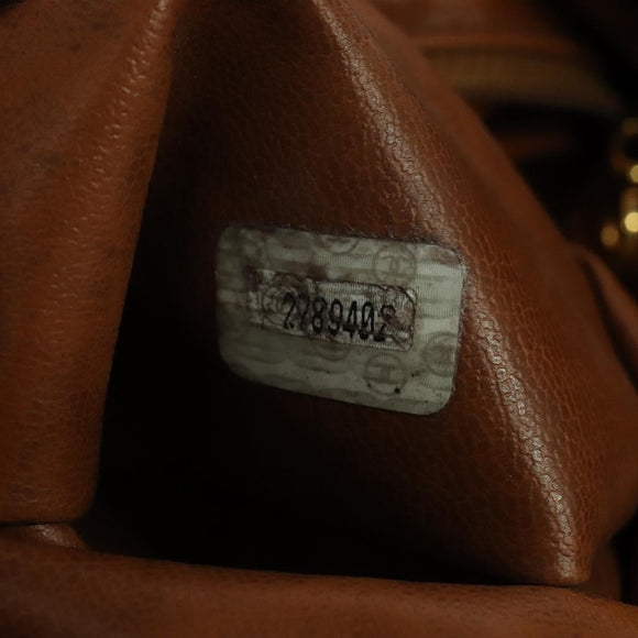 CHANEL Matelasse Backpack Canvas Leather Brown Gold CC Auth bs27149