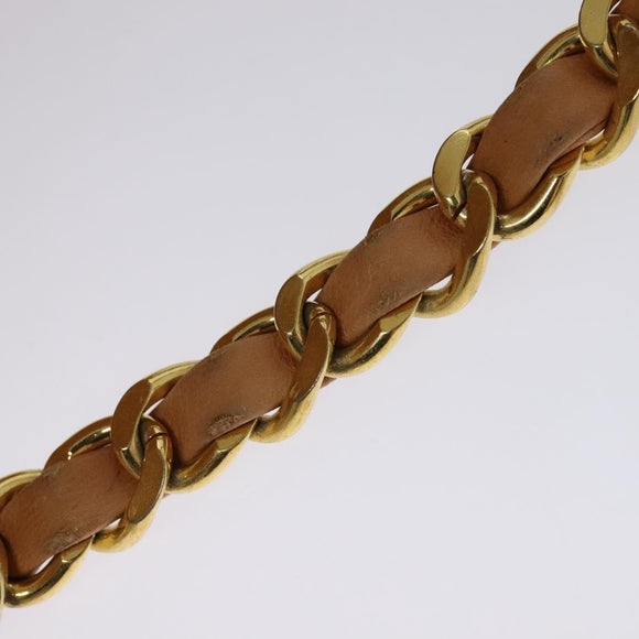 CHANEL Matelasse Backpack Canvas Leather Brown Gold CC Auth bs27149