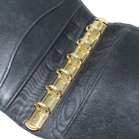 CHANEL Agenda Day Planner Cover Enamel Black CC Auth bs27152