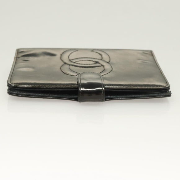 CHANEL Agenda Day Planner Cover Enamel Black CC Auth bs27152