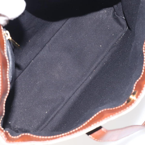 BURBERRY Nova Check Tote Bag PVC Beige Gold Auth bs27157