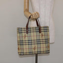 BURBERRY Nova Check Tote Bag PVC Beige Gold Auth bs27157-20
