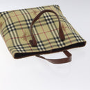 BURBERRY Nova Check Tote Bag PVC Beige Gold Auth bs27157-6