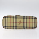 BURBERRY Nova Check Tote Bag PVC Beige Gold Auth bs27157-5