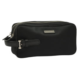 BURBERRY Clutch Bag Nylon Black Silver Auth bs27160