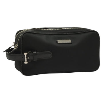 BURBERRY Clutch Bag Nylon Black Silver Auth bs27160