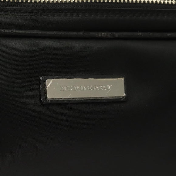 BURBERRY Clutch Bag Nylon Black Silver Auth bs27160
