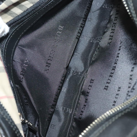 BURBERRY Clutch Bag Nylon Black Silver Auth bs27160